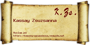 Kassay Zsuzsanna névjegykártya